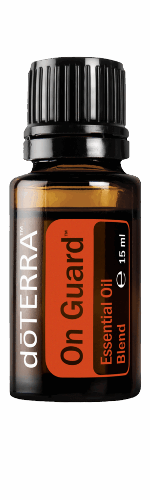 Mieszanka olejków eterycznych On Guard doTERRA w szklanej buteleczce 15 ml na białym tle