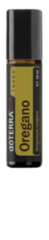 Olejek dōTERRA Oregano Touch w buteleczce roll-on 10 ml na jasnym tle