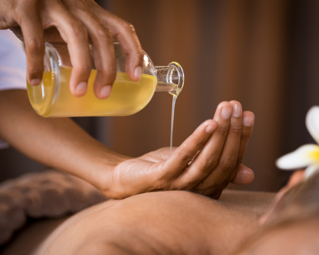 Masaż pleców z użyciem naturalnych olejków eterycznych doTERRA dla relaksu i odprężenia