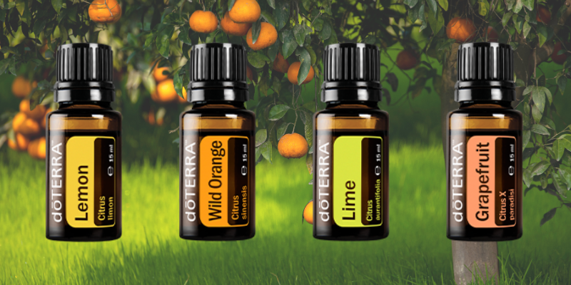 Buteleczki z cytrusowymi olejkami eterycznymi dōTERRA – orzeźwiające olejki cytrusowe na dodanie energii w upał.